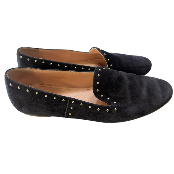 AGL Studded Venetian Loafer Suede Shoe Navy Blue Size 39 US 8 Made In Italy - Picture 1 of 6